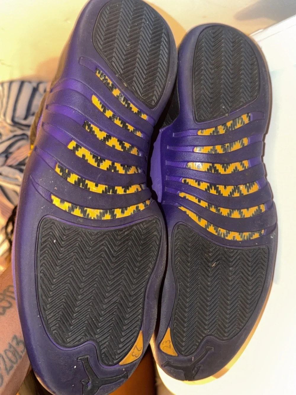 Jordan Men’s Black and Purple High-Top Basketball Sneakers